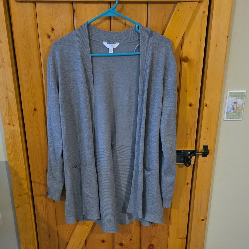 Women's Heather Gray Sweater Cardigan sz L